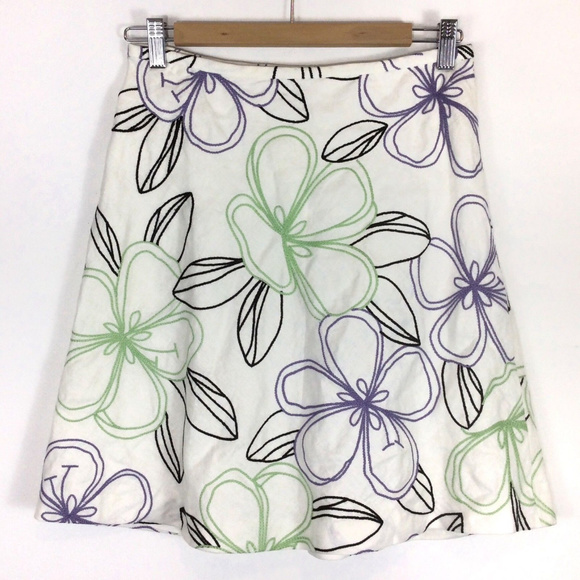 Ann Taylor Dresses & Skirts - SOLD Ann Taylor A-Line Embroidered Spring Skirt